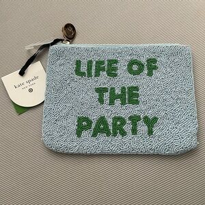 Kate Spade Light Blue and Green Zip Pouch